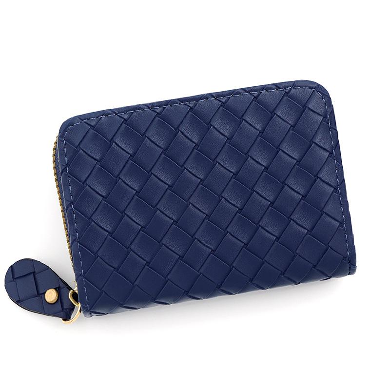 Chic Accordion Card Holder: Woven Zipper Coin Purse with Multi-Card Slots for Men & Women