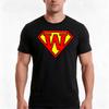 Super W TShirt Summer Casual Cotton Tee Oversized Streetwear Tops Vintage Graphic Print Loose Fit Short Sleeve Cotton