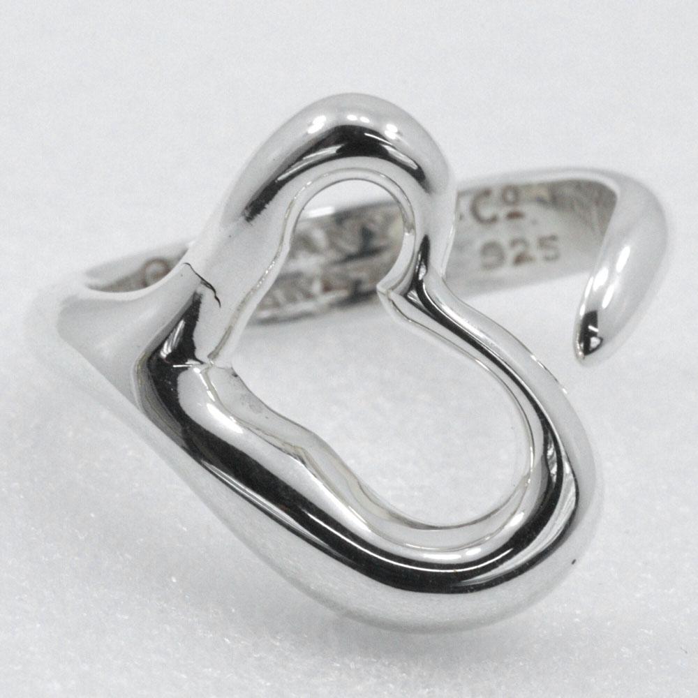 TIFFANY&Co. Open Heart Ring Elsa Peretti Silver925 #4.7(US Size) Heart 4.5g Women Used