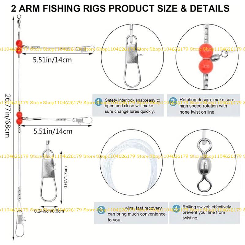 A1A2 Saltwater Fishing Tackle Fishing Rigs High Strength Wire Leader for Lures