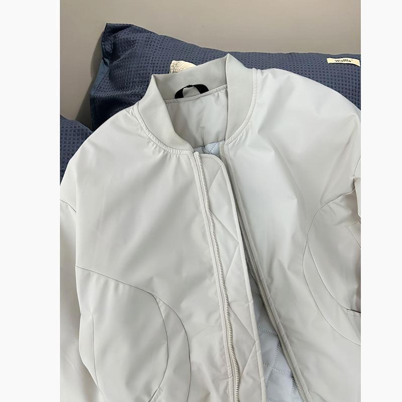 Autumn Winter New Mens American Style Short Casual Loose Minimalist Versatile Bomber Jacket Thickened Padded Outerwear