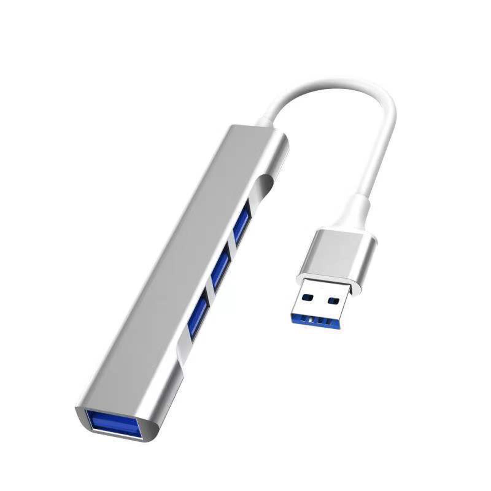 

USB C/USB-хаб 4-портовый USB-разветвитель Расширенный адаптер 3xUSB2.0+1xUSB3.0 для ПК Клавиатур Ноутбука Мыши Компьютера B серебряный