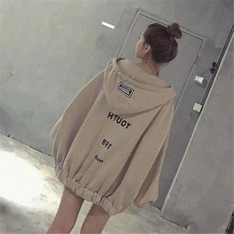 

Women s Oversized Hoodie Back Print Long Sleeve Casual Fleece Sweatshirt XXL абрикосовий