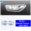 ABS Auto Inner Door Pull Doorknob Handle Bowl Frame Cover Trim For Hyundai Tucson NX4 2024 2025 Matte Accessories