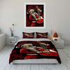 Santa playing red guitar. Bedding sets Duvet cover sets Duvet covers Pillowcases(1 * Duvet Cover 2 * Pillowcases without duvet insert)
