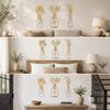3 Pieces Metal Wall Art with Floral Arrangement Botanical Openwork