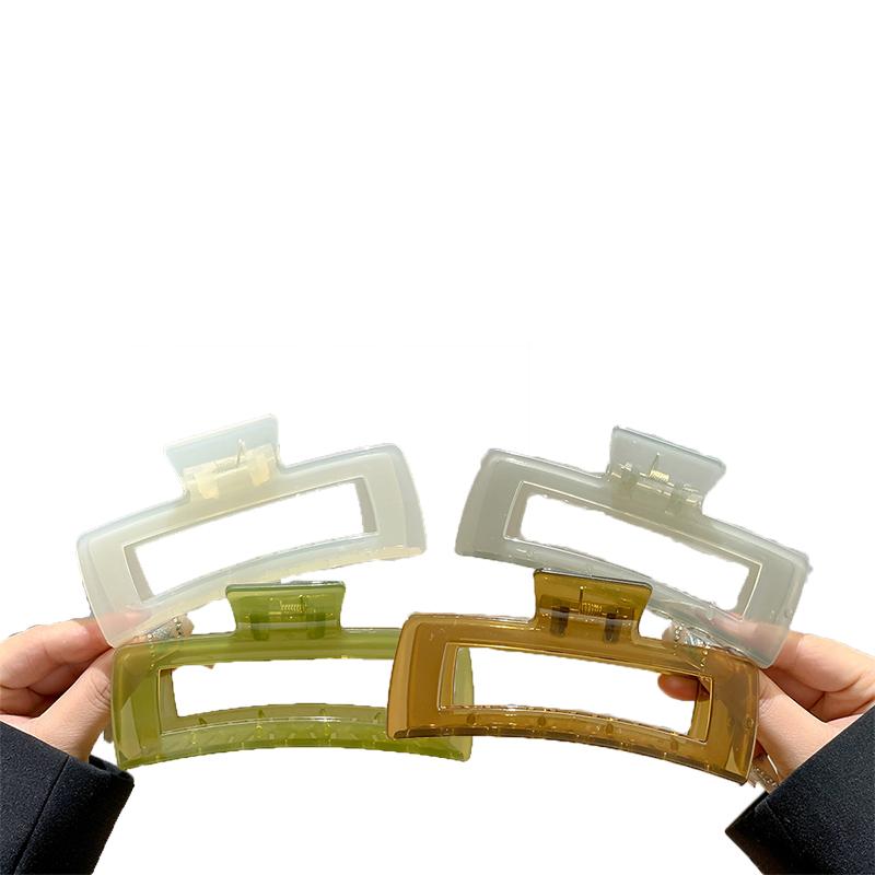 Koreanischer Stil Großer quadratischer Haarclip Damen Einfacher Jelly-Farben Haifischclip Haaraccessoires