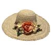 Handmade straw flower versatile sunshade sunscreen hat women's summer vacation seaside large brim breathable sun hat