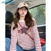 Jeanswest Women's Striped Long Sleeve Casual T-Shirt
