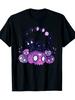 Novelty Unisexs Cute Pastel Goth Art Cat And Skull With Moon Phases Graphic T Shirt Unisex Tee Streetwear Casual Oversize Vintage
