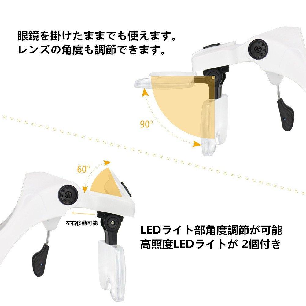 Tumao Head Magnifying Glasses with Fits Over Elastic 5 Interchangeable Adjustable for and More Magnifier, LED, Eyeglasses, Band, Lenses, Reading,