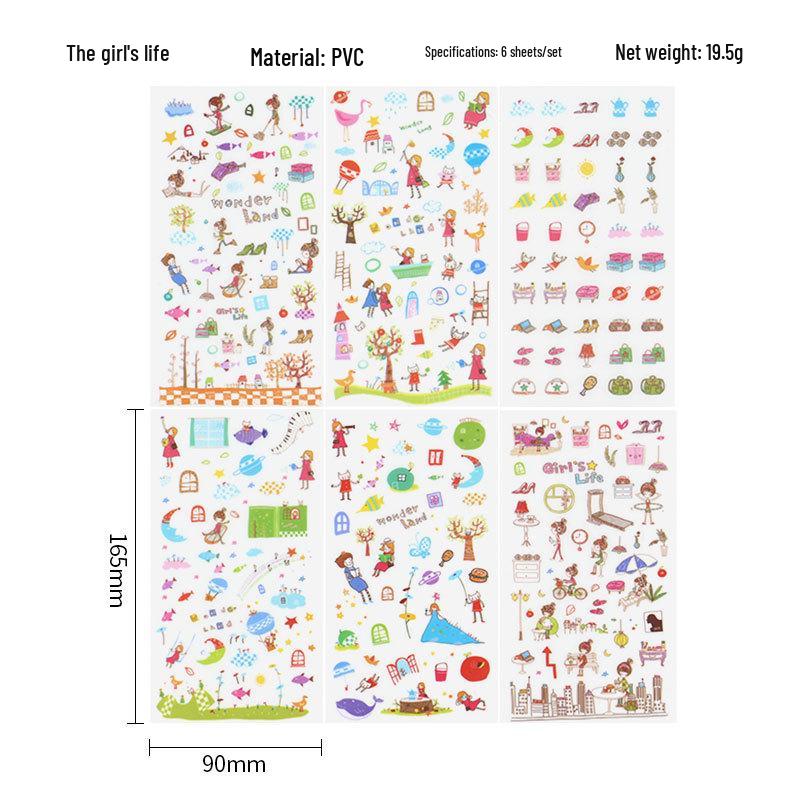 Korean Cartoon Animal Transparent PVC Stickers for Diaries and Baby Growth Journals