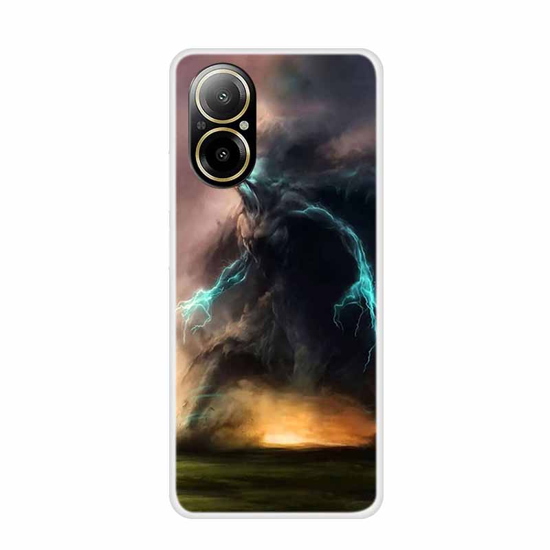 Soft Case For Realme C67 Painting Animals Luxury Silicone Phone Cover for Realme C 67 Protector Transparent Shell Clear Cases