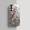 Water Droplet Leaf Pattern Glass Phone Case Suitable for Samsung Galaxy S26 S25 S24 S23 S22 S20 FE/Ultra/Plus Anti Drop