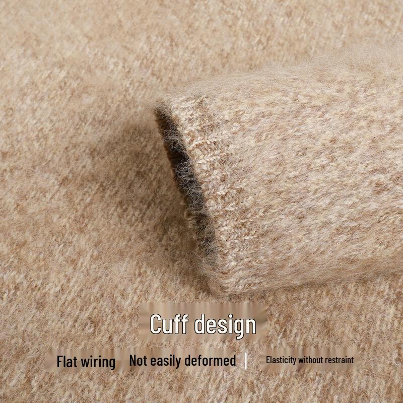 SNOWFLYING Women's Brushed High-Neck Cashmere Blend Sweater