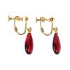 Nausicaa Free Ren Ohrringe Bernstein Ohrringe Feder Typ Rubinrot Bernsteinrot Tropfenform Chirurgischer Edelstahl Metallallergie Silikonüberzug Nein