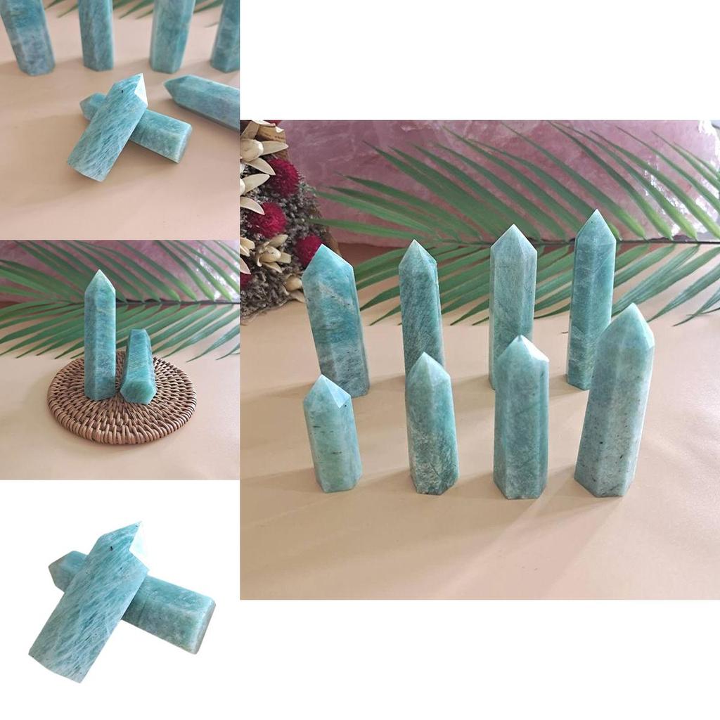 Unique 1pc Natural Blue Amazonite Stone Crystal Wand For Spiritual Growth And Healing