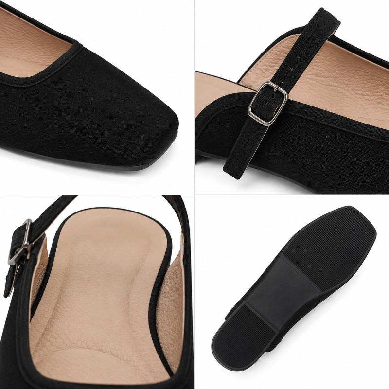 Bailarina Merceditas Para Mujer, Color Negro. Montevita Luccaza 105306