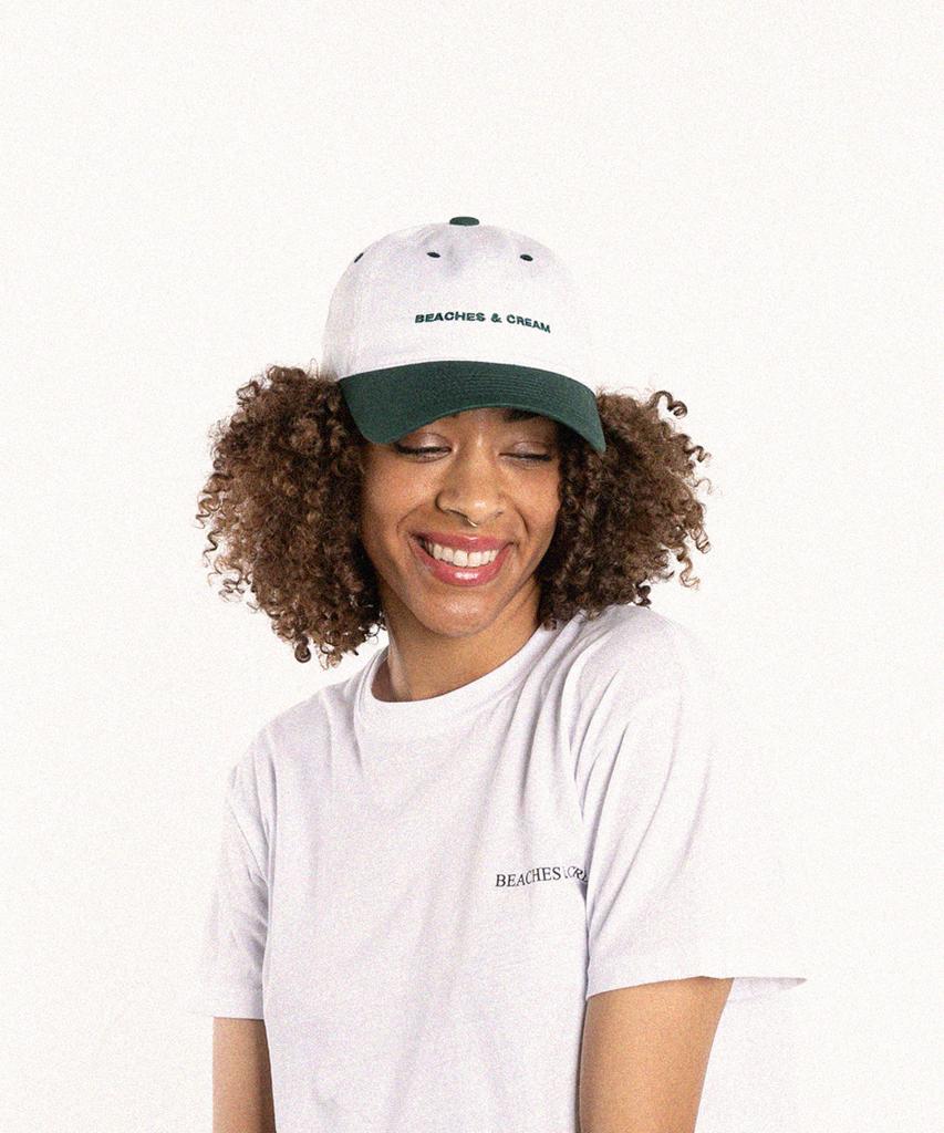 Bichiseuaenkeulim Small Logo Two-Tone Ball Cap-White(Dark Green)