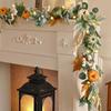 Artificial Fall Garland with Pumpkins Eucalyptus Leaves Acorns and Maple Leaves for Autumn Thanksgiving Wedding Party Home Decor