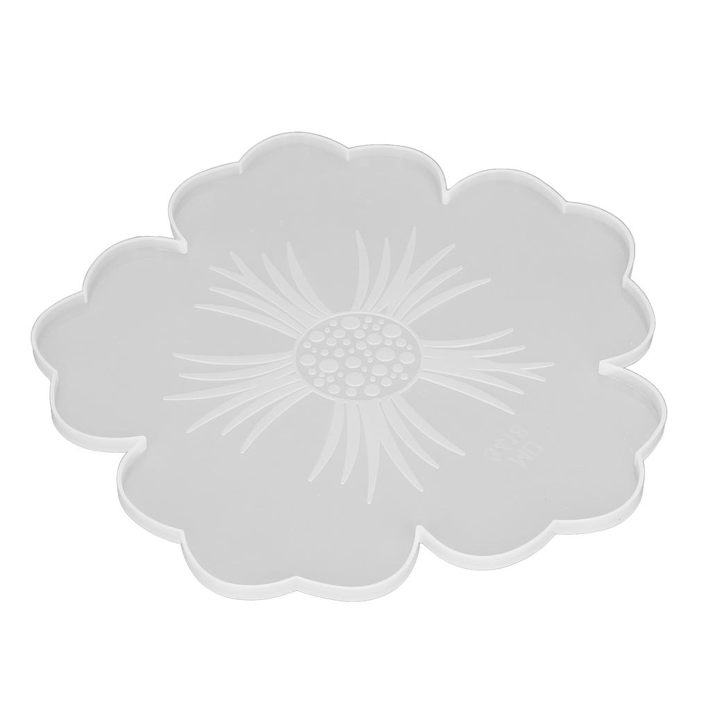 Silicone Mold Reusable Elastic DIY Crystal Glue Flower Coaster Tray Silicone Mold For Home
