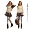 UNIFREE American Retro Pleated A-Line Mini Skirt