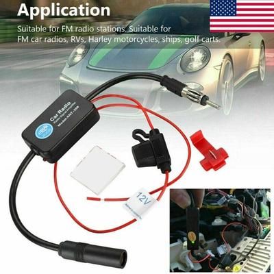 12V Car Radio Antenna FM/AM Radio Signal Amplifier Booster Car Antenna Aerials 80-108MHZ For Marine Boat Auto U8F3