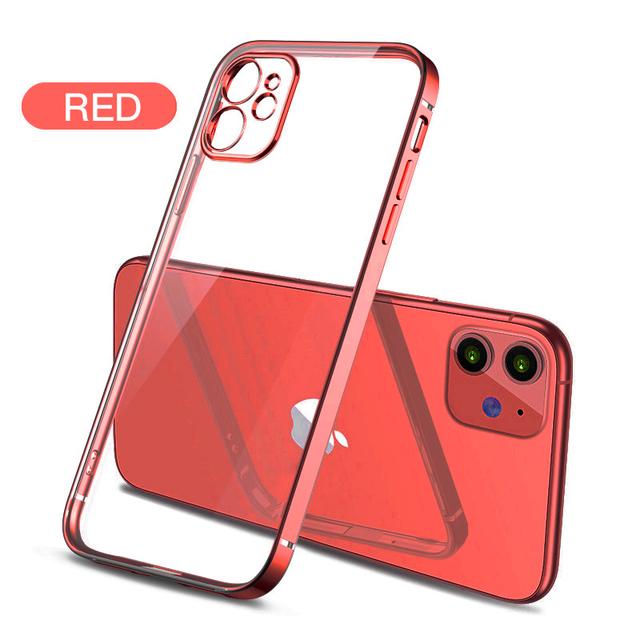 Ultra Thin Square Plating Frame Soft Case For Iphone 14pro Max X Xs Xr 13 Pro Max 11pro 12pro Camera Protection Clear Back Cover