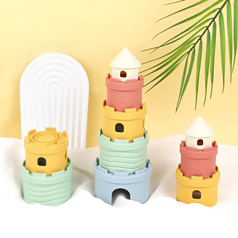 

Infant Educational Stacking Blocks & Silicone Teether Set