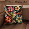 2D Bohemian Hummingbird Floral Throw Pillow Covers Pattern Cushion Cover Suitable For Sofa Bedroom Car Pillow Cover