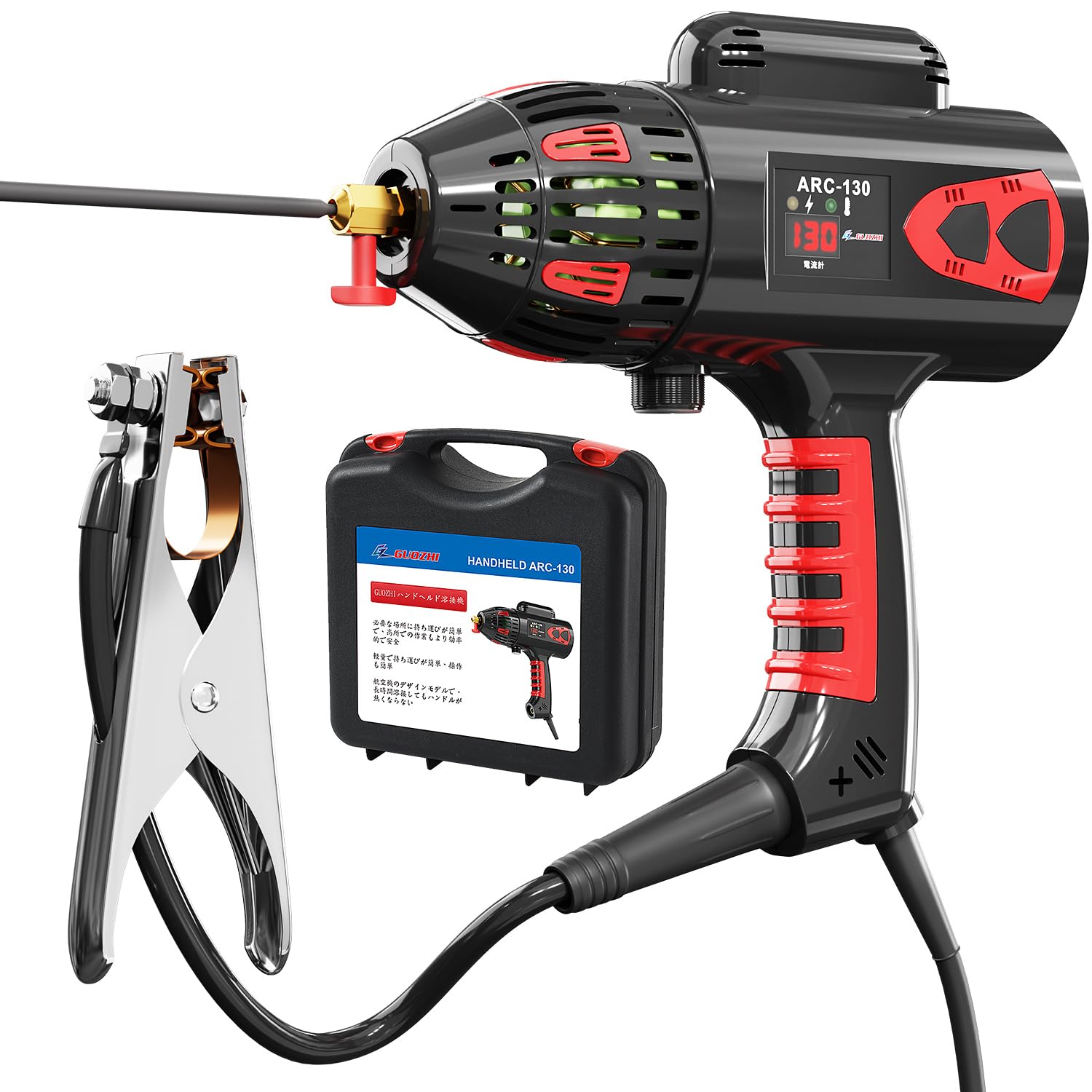 

GZ GUOZHI Welding Machine 100V Arc Welding Machine 130A Handheld Welding Machine Inverter DC Home Welding Machine Japanese Instruction Manual Included чорний