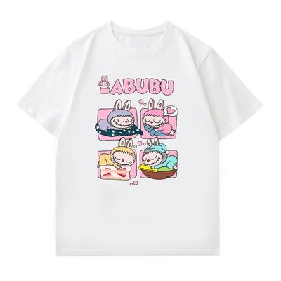 Labubu Cartoon T-shirt | Oversized Unisex Women's Adult Korean T-shirt