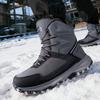 Bottes de neige pour hommes, grandes pointures, semelle souple, doublure chaude en fourrure, système antidérapant, doublure peluche, en coton, pour sports de plein air.