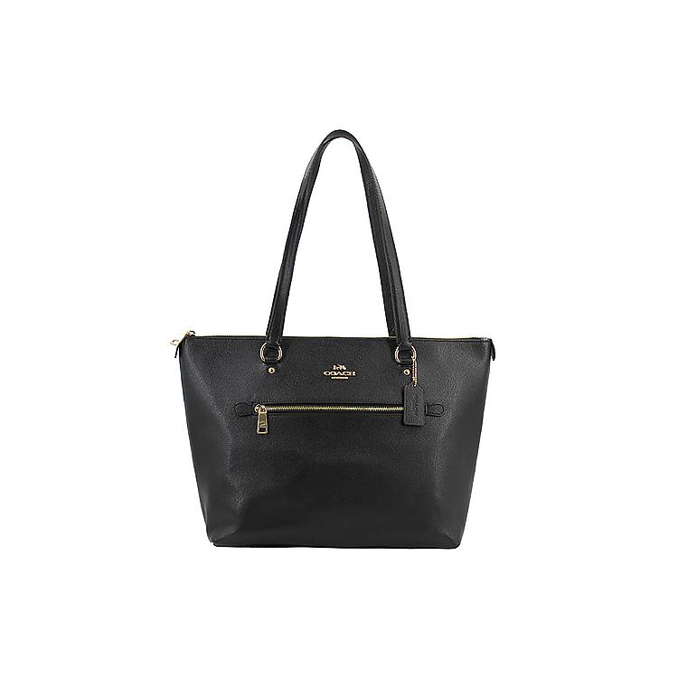 

New COACH Gallery Leather Tote Bag, Shopping Bag, Handbag, Shoulder Bag Women s Black 79608-IMBLK 32.5*14.0*26.7CM
