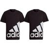 Adidas Contrast Letter Big Logo Casual Crew Neck T-Shirt Men Tops Black HE1830