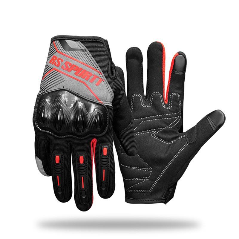 Mens Motorcycle Riding Gloves Summer Breathable Mesh Touchscreen Anti-Slip Crash Protection Cycling Protective Gear Safety