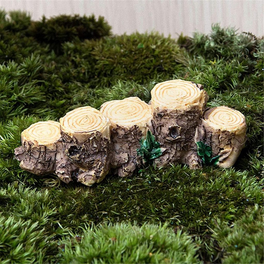 3 Pieces Moss Micro Landscaping Decor Tree Stump Bridge Fairy Garden Figurines Miniature Ornaments House Terrarium Kit Dollhouse Supplies Durable and