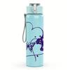 1PC Purple Butterfly Thin Heart 750ml Color Plastic Sports Water Bottle Leakproof Flip Straw Lid Suitable for Sports Office Home Use