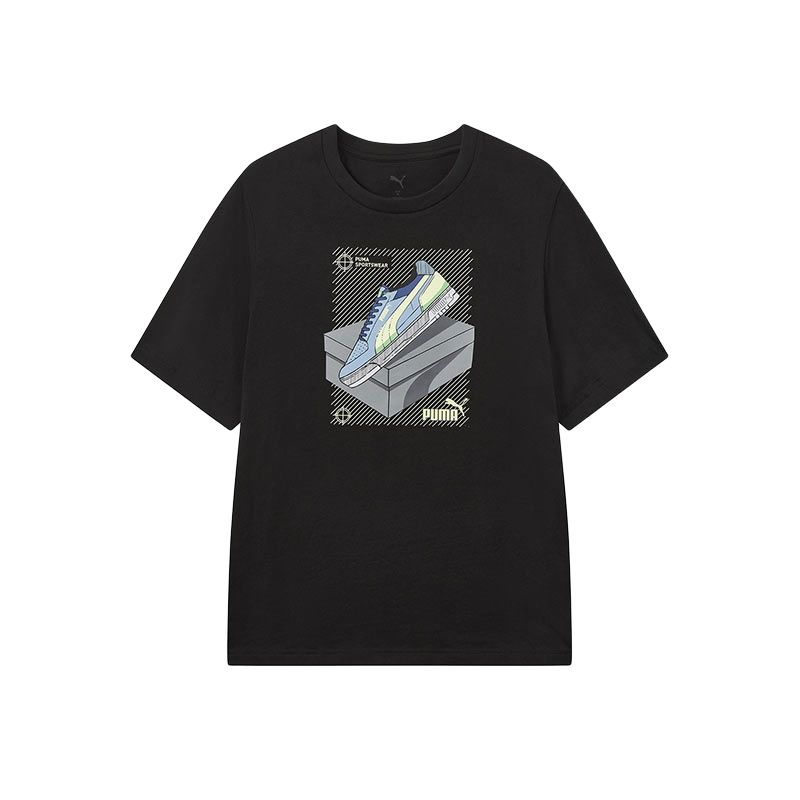 Puma Graphic Knit Pullover Round Neck Short Sleeve T-Shirt Unisex tops 695809-01 XS