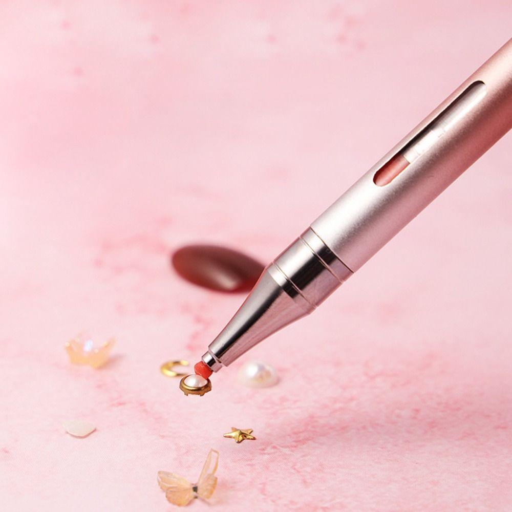 Embroidery Refillable Wax Pen DIY Craft Point Drill Pens Rotating Glue Point Pen for Nail Art