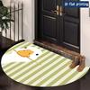 Teal Stained Glass Mosaic Scale Geometric Semicircular Doormat Entry Modern Rug Anti Slip Floor Mat For Luxury Textured Indoor