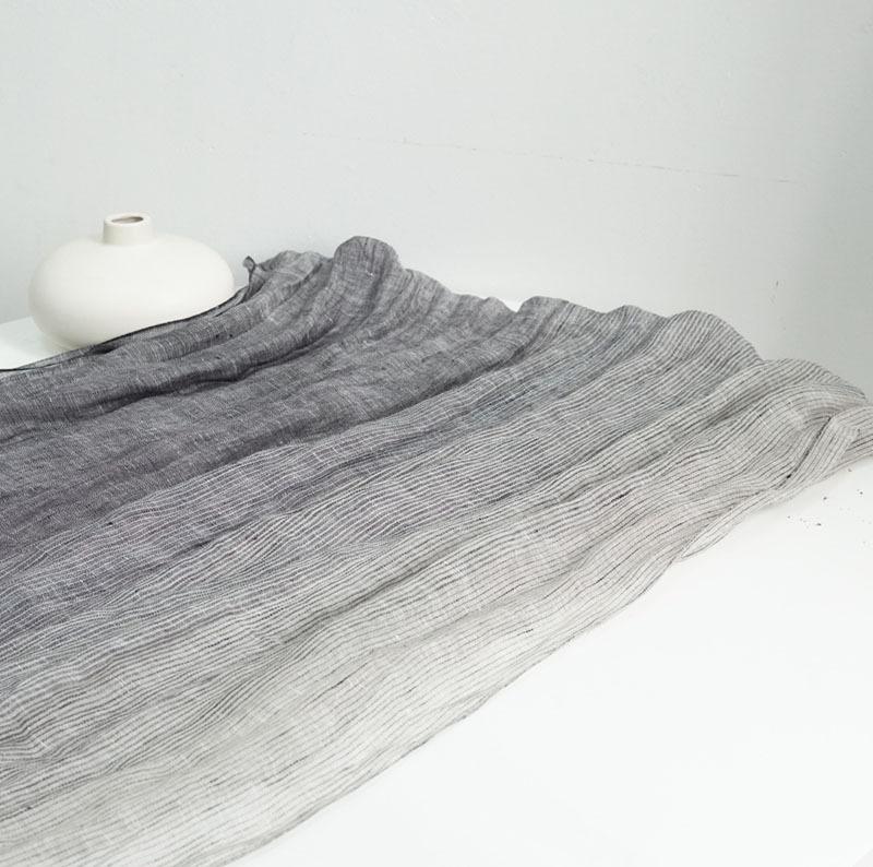 

Japanese Vintage Gradient Stripe Linen Scarf Women Art Versatile Spring/Summer Breathable Shawls Sun Protection Long Scarf 70x210cm