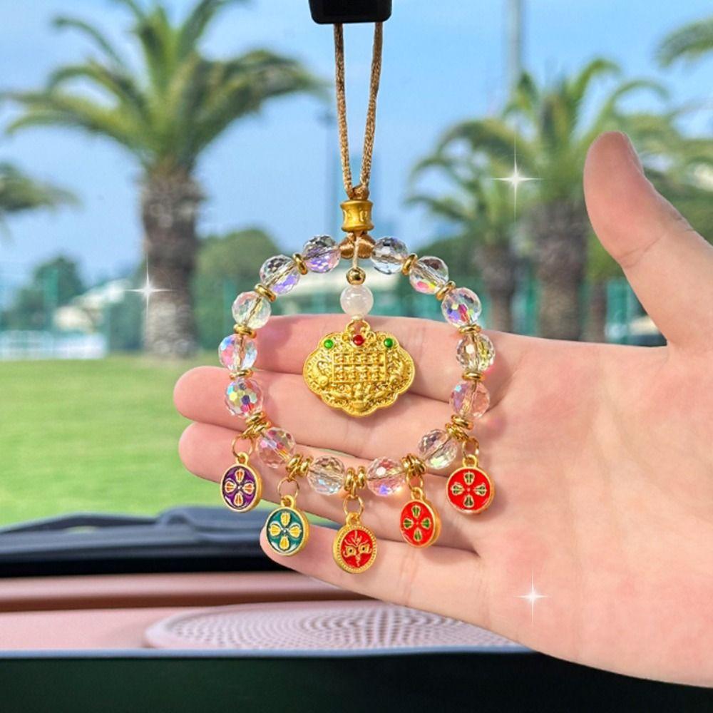 Hanging Five-way God of Wealth Pendant Chinese Style Car Pendant Bead Pendant  Automobile