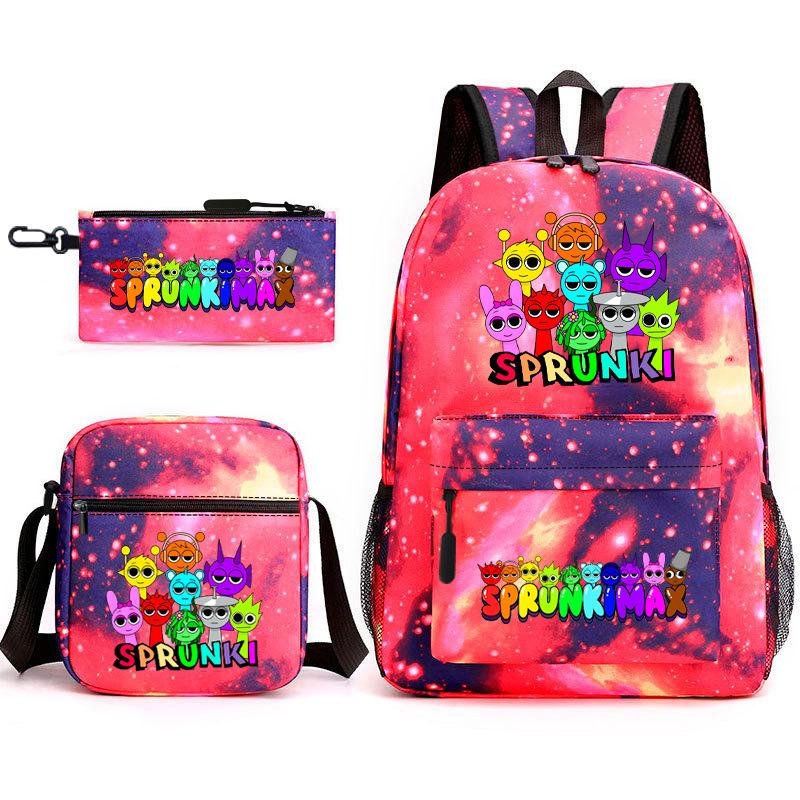 Rhythm Box Starry Sky Backpack Large Capacity Elementary School Bag 3-piece Set