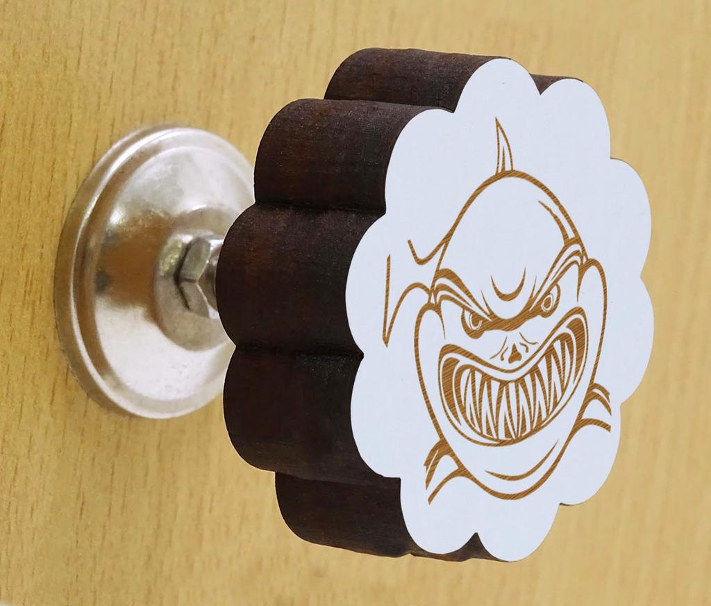 IBA Indianbeautifulart Braun Gravierte Knöpfe Holz Kleiderschrank Knöpfe Schrank Schubladengriff 10