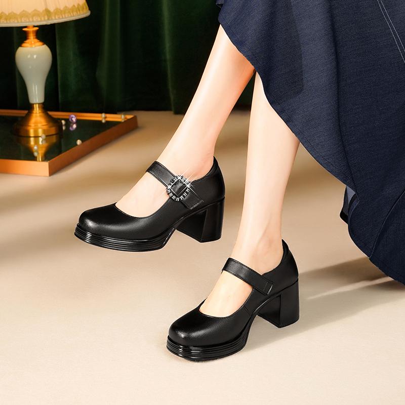 Fashion AIYUQI Women's High Heels 2025 Autumn New Genuine Leather Mary Jane Shoes Women Stylish Platform Dress Shoes Women