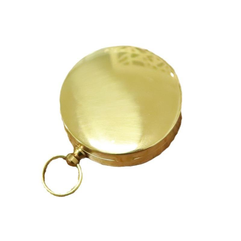 Pure Copper Compass G50 Pocket Watch Flip Cover - Waterproof Luminous Compass for Outdoor Hiking, Multi-Functional Navigation Tool
