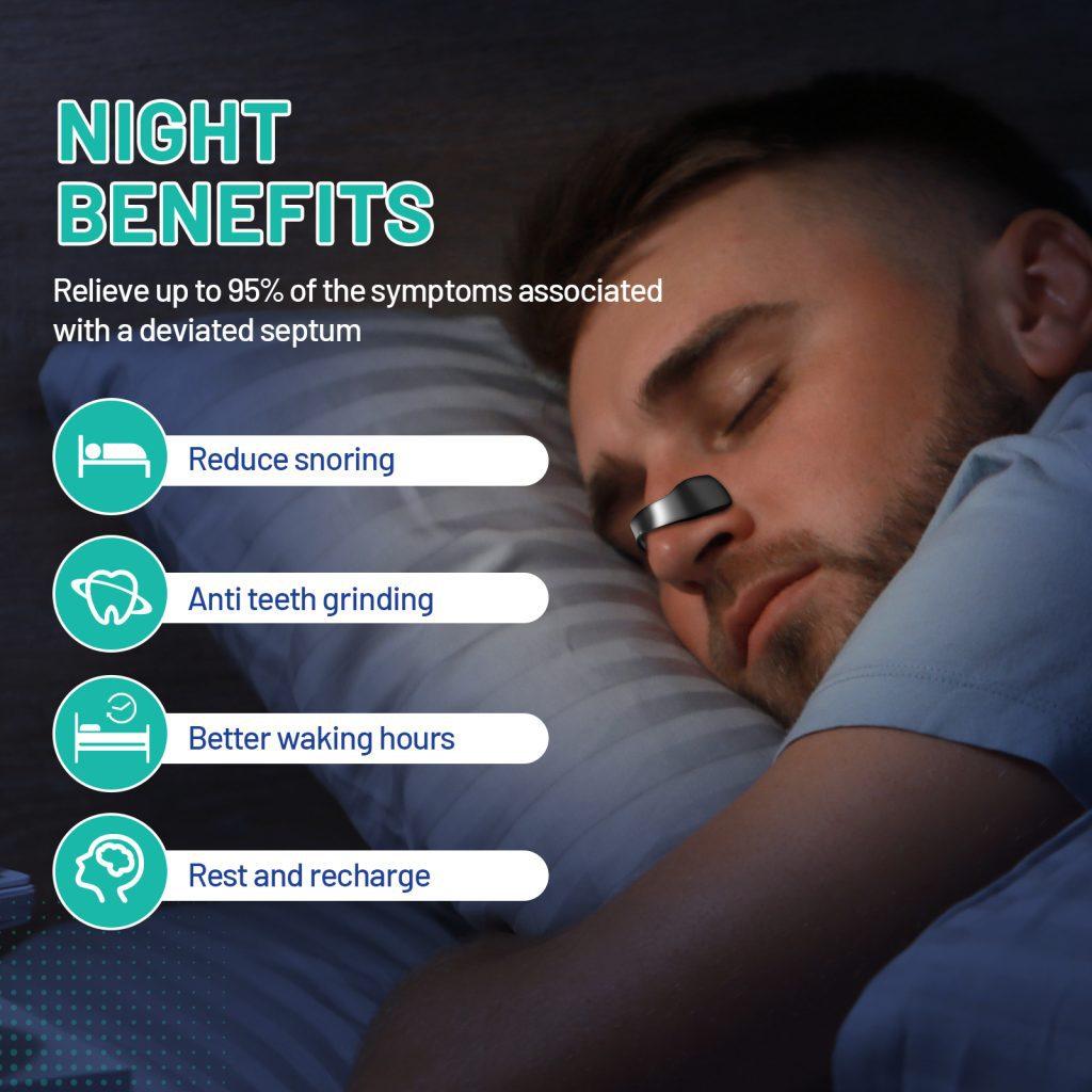 Magnetic nose strips, reduce snoring, improve sleep (30 days, black)