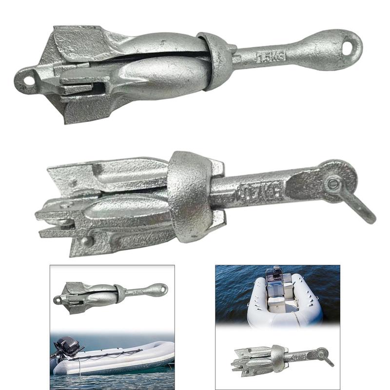 Collapsible drag anchor, galvanized carbon steel ship anchor, small boat anchor 0.7kg