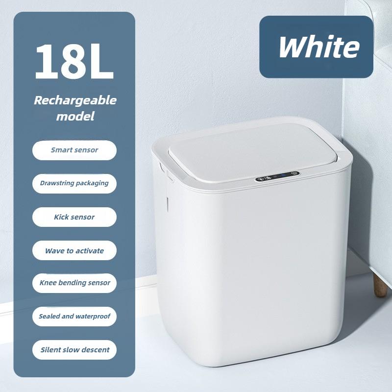 Smart Induction Trash Can Bathroom Automatic Waste Bins Intelligent Living Room Garbage Cans Modern Kitchen Litter Bin with Lid